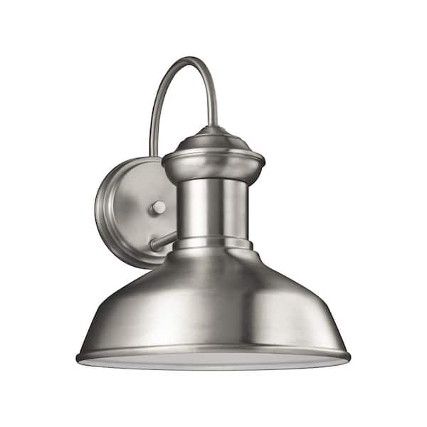 Generation Lighting Fredricksburg 1-Light Satin Aluminum Small Outdoor Turtle Friendly Wall Lantern Sconce