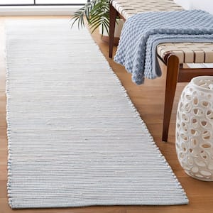 Montauk Turquoise/Ivory 2 ft. x 9 ft. Solid Color Striped Runner Rug