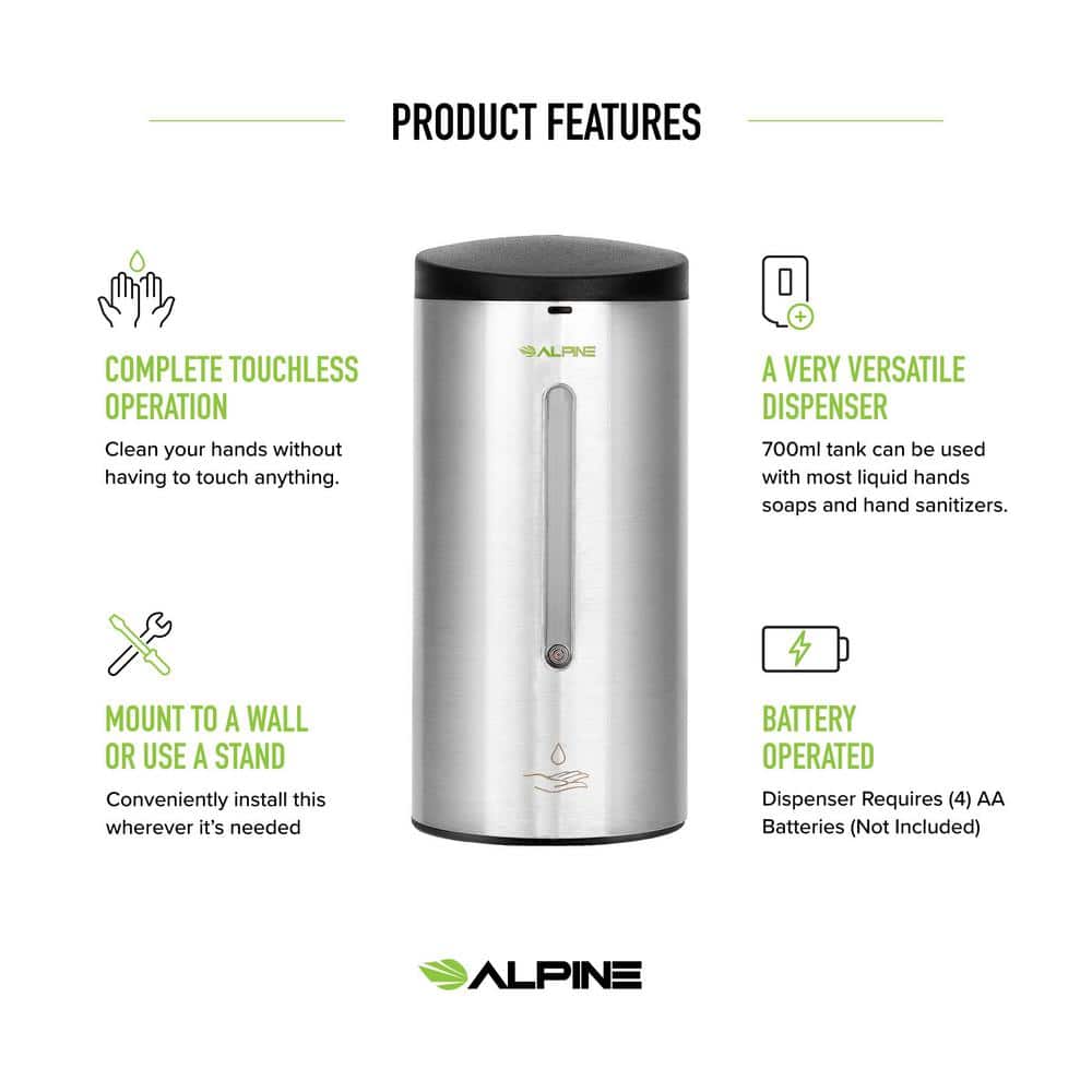 Stainless Steel Automatic Wall-Mounted Soap and Sanitizer Dispenser