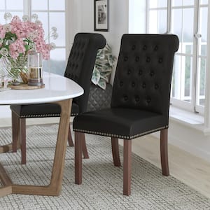 Hercules Black Leather Parsons Chair