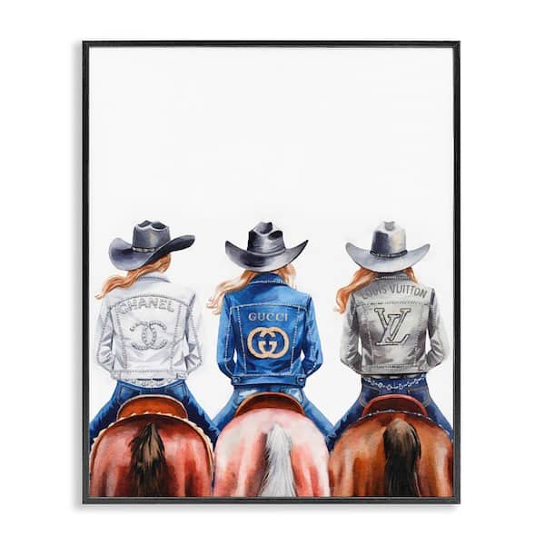 Stupell Industries Glam Brand Cowgirls by Amanda Greenwood Black Framed People Giclee Art Print 14 in. x 11 in.
