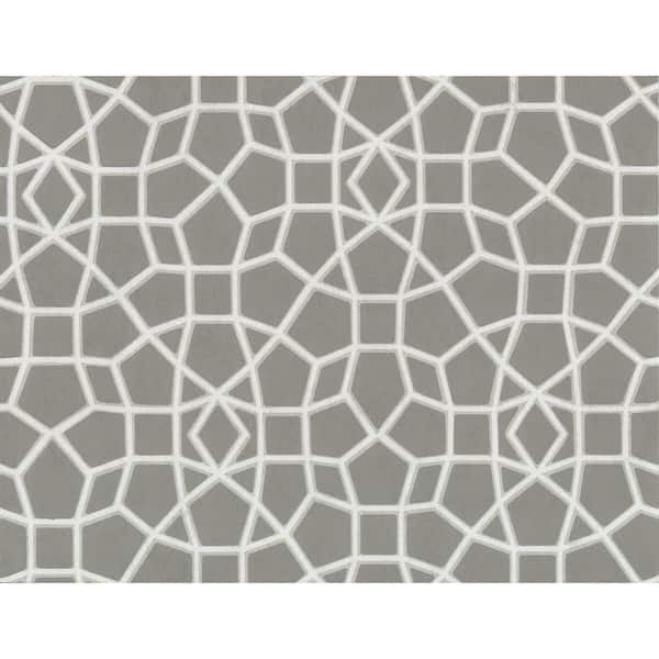 York Wallcoverings Ronald Redding Grey Sculptural Web Paper Unpasted Matte Wallpaper 27 in. x 27 ft.