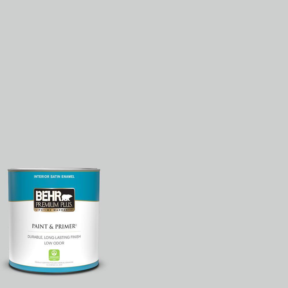 BEHR PREMIUM PLUS 1 qt. 760E2 Manhattan Mist Satin Enamel Low Odor