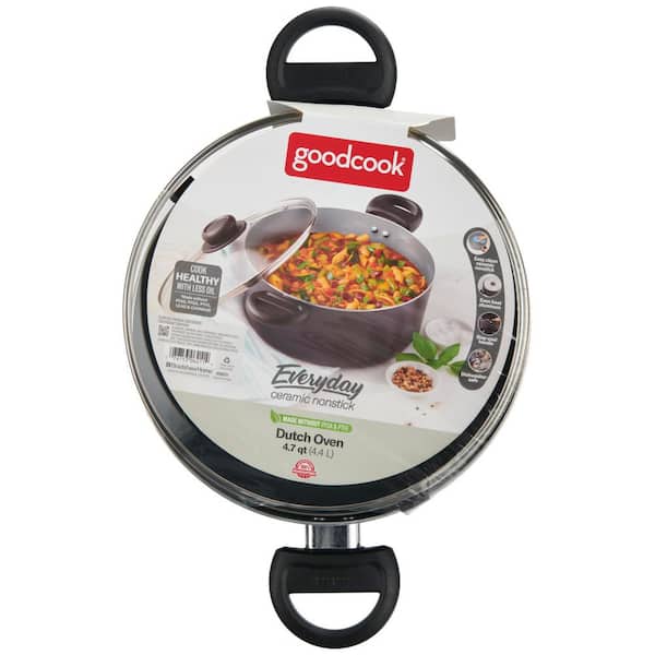 Everyday 4.7 qt., Ceramic Nonstick Dutch Oven, Black