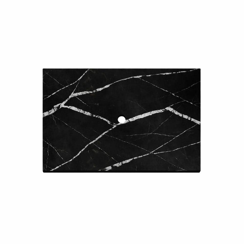 36 in. Rectangular Bathroom Countertop Shelf, Vanity Top in Black Marble Solid Surface price history on PriceWatchPro