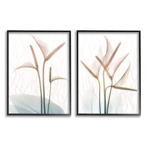 "Floral Calla Lily Silhouette with Leaf Details" by Albert Koetsier Framed Nature Wall Art Print 16 in. x 20 in.