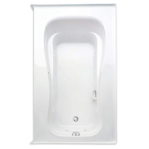 Aquatic Novelli 60 in. Acrylic Whirlpool Bathtub Right Drain Rectangular Alcove in White