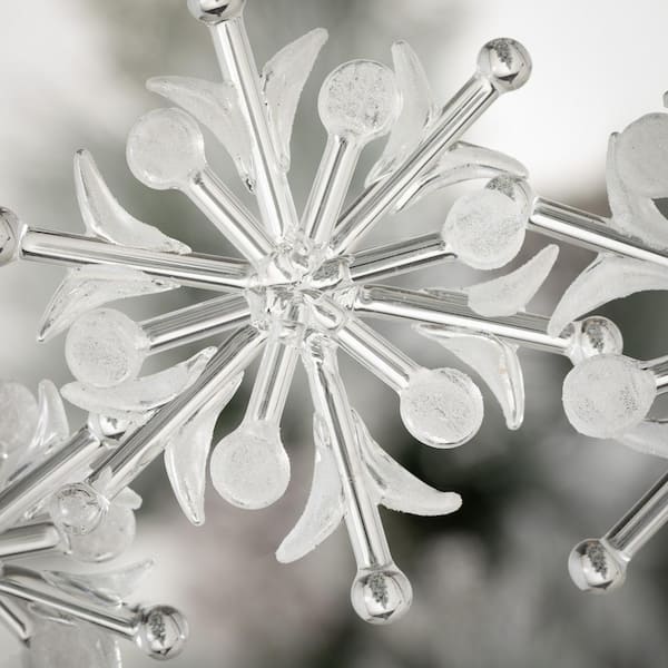 Glitter Frosted Clear Snowflake Ornament, Acrylic 4 1/2 KAW6735