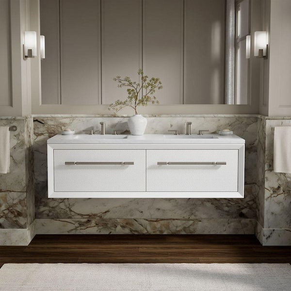 Enivo 61 in. Double Snk Bathroom Vanity Cabinet without Top in White