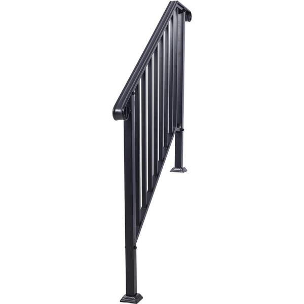 HOMEIBRO 66 in. H x 47 in. W Black Steel Stair Railing Kit