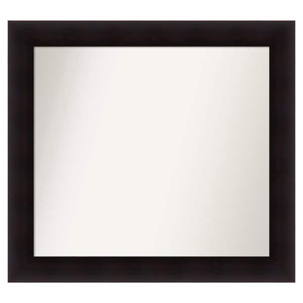 Amanti Art Portico Espresso 33.75 in. x 30.75 in. Custom Non-Beveled Wood Framed Batthroom Vanity Wall Mirror