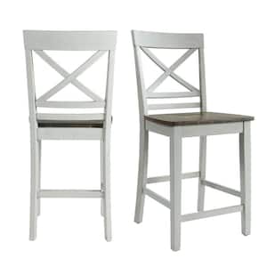 Bedford 24 in. High Back Counter Height Side Chair Set in Natural (Set of 2)