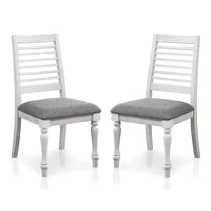Verago Antique White and Gray Wood Dining Chairs (Set of 2)