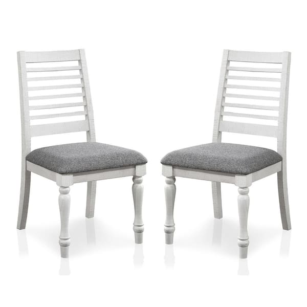 Furniture of America Verago Antique White and Gray Wood Dining Chairs (Set of 2)