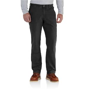 Men's 28 in. x 30 in. Black Cotton/Spandex Rugged Flex Rigby Dungaree Pant
