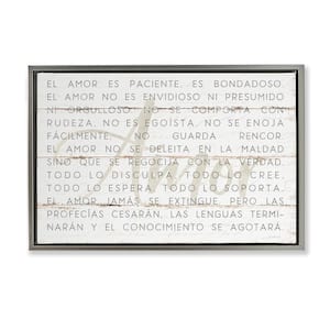 Love is Inspirational by Jennifer Pugh Gray Floater Frame Typography Graphic Art Print 17 in. x 25 in.