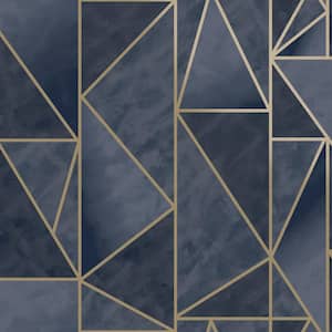 Bohemian Metallic Triangles Wallpaper Charcoal & Rose Gold Paper Strippable Roll (Covers 57 sq. ft.)