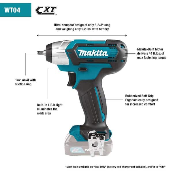 12V max CXT 2.0 Ah Lithium-Ion Cordless 1/4 sq. in. Drive Impact Wrench Kit