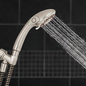 3-Spray 3.3 in. Single Wall Mount Handheld Adjustable Shower Head in Brushed Nickel