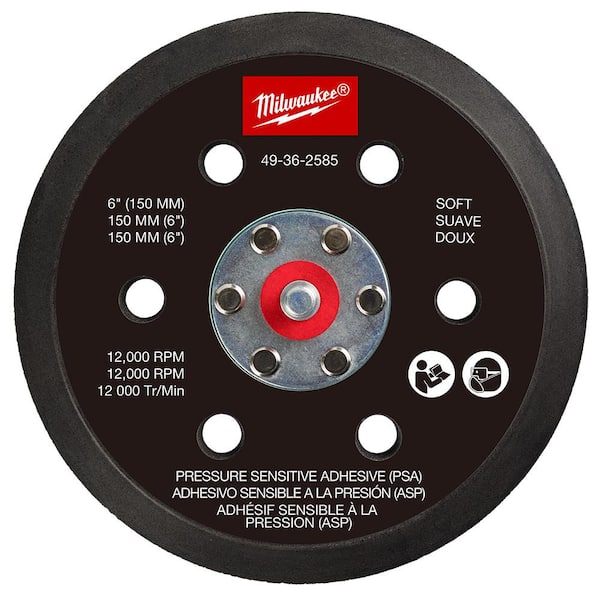 Milwaukee 6 in. Pressure Sensitive Adhesive Sander Backing Pad - Soft
