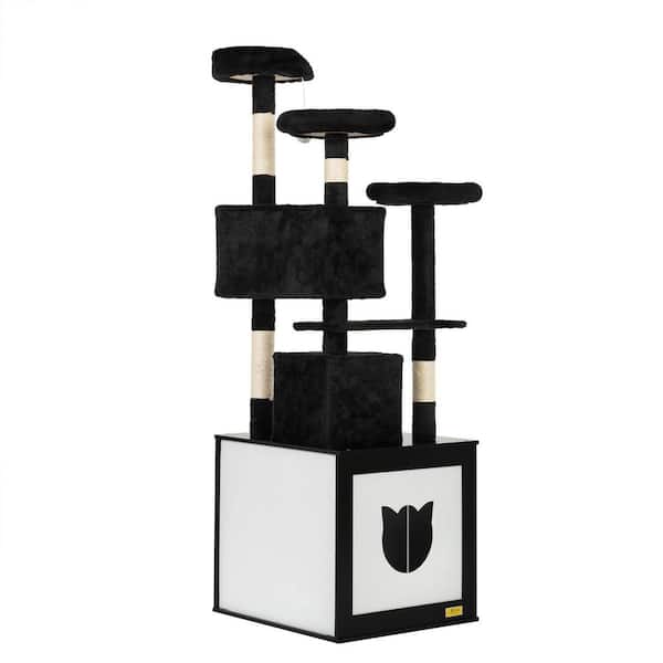 COZIWOW 2 in 1 Cat Tree with Litter Box Enclosure, Washroom