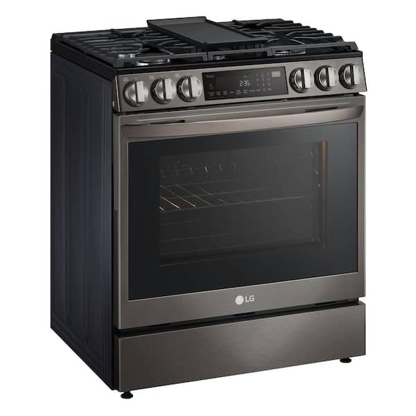 lg gas range black stainless