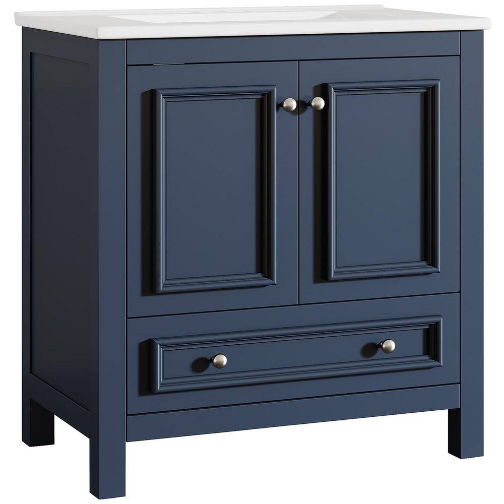 36 in. Single Sink Blue Bath Vanity with White Cultured Marble Top price history on PriceWatchPro