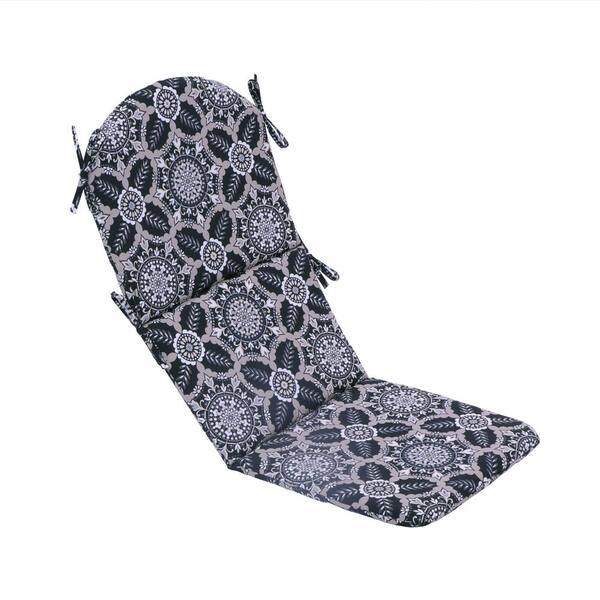 Hampton Bay 22 in. x 29.5 in. Outdoor Adirondack Chair Cushion in Black Tile