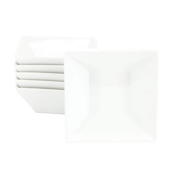OUR TABLE 26 Fl. Oz. White Fine Ceramic Square Soup Bowl (Set of 6)