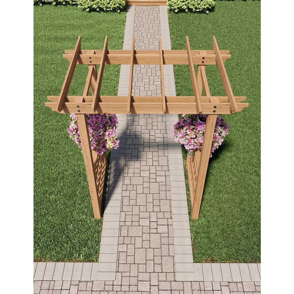 Springwood Golden Brown Cedar Wood Arbor with Flat Roof