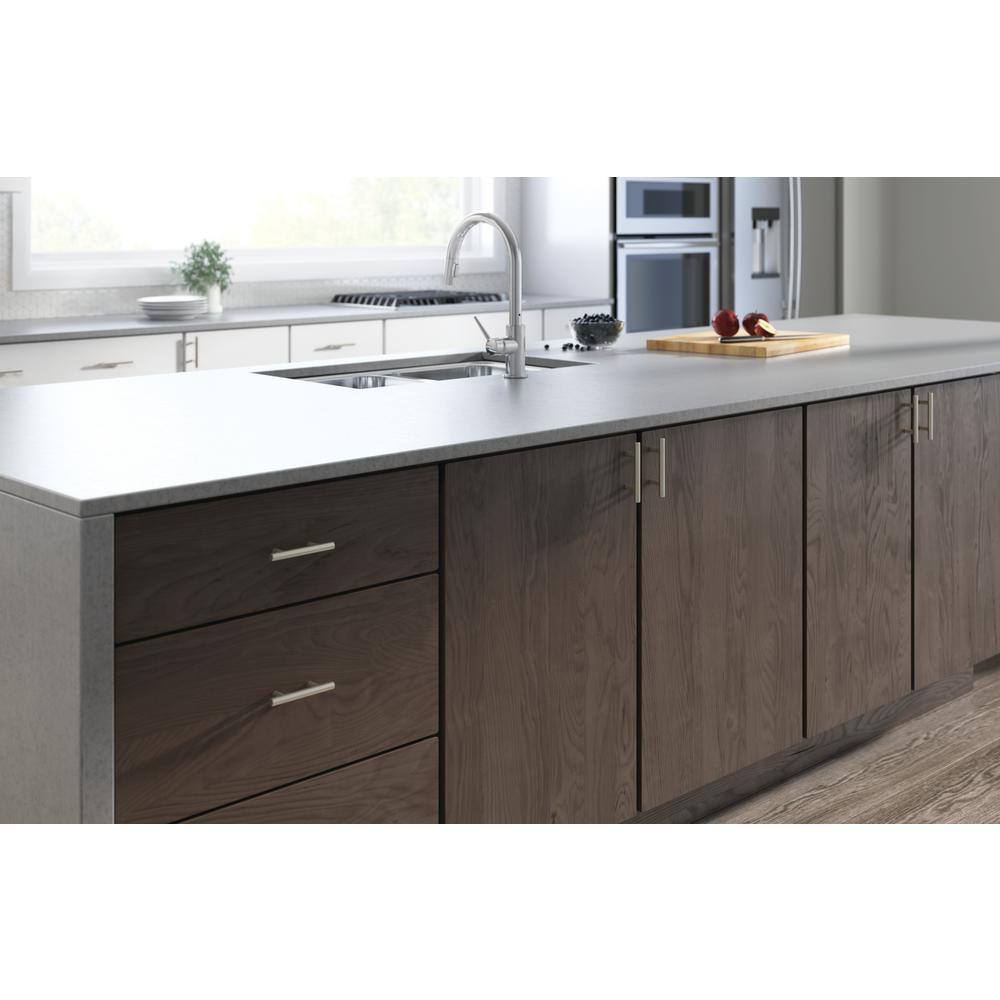 Brushed Steel Modern Bar Pull with Mounting Hardware