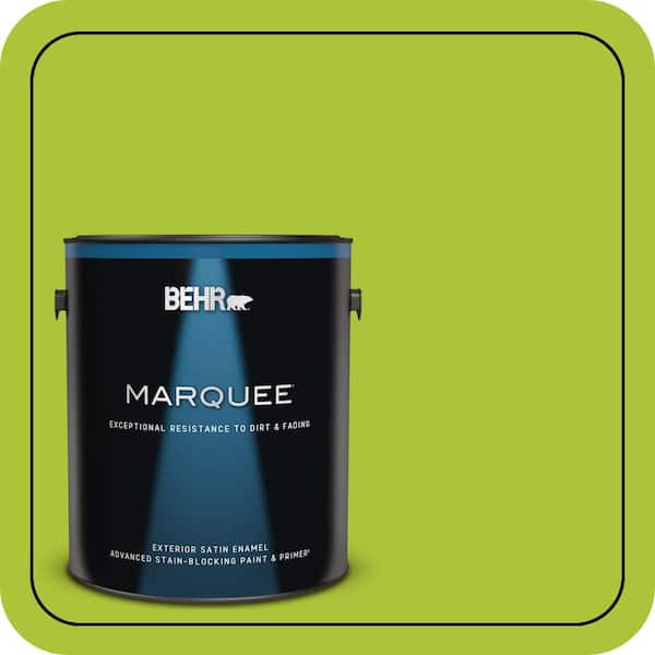 BEHR MARQUEE 1 gal. #410B-6 Crisp Green Satin Enamel Exterior Paint & Primer