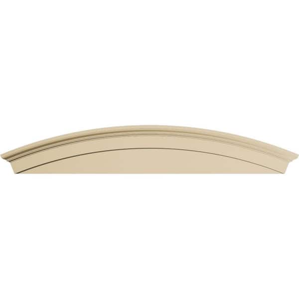 78 in. W x 14 in. H x 2-3/4 in. P Arched Signature Urethane Pediment, Primed Tan