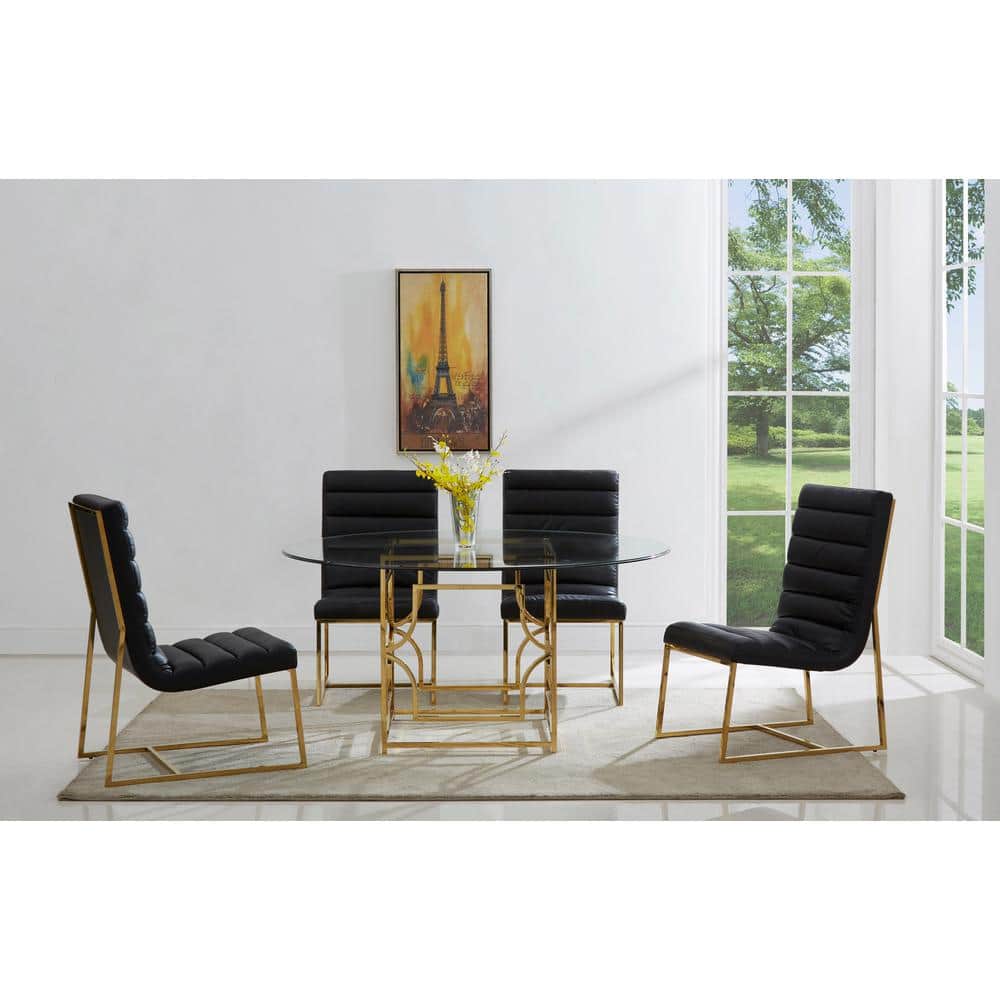 Herk 30" Gold Plated Metal Square Dining Table Base