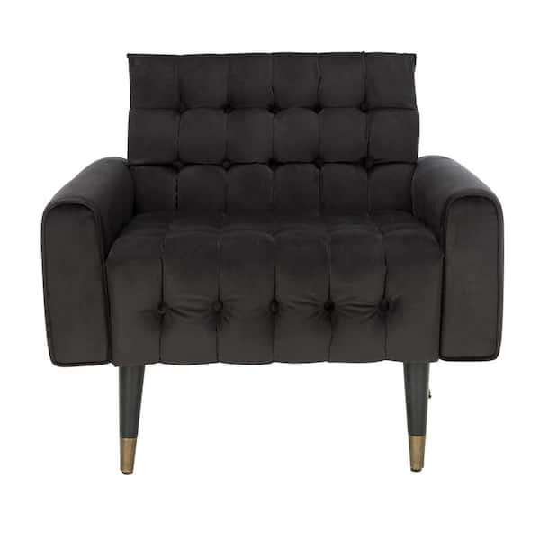 SAFAVIEH Amaris Black/Gray Upholstered Accent Arm Chair