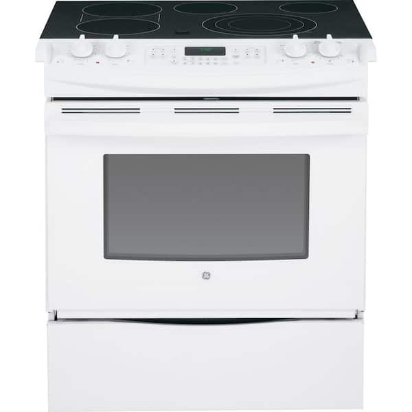 GE 4.4 cu. ft. Slide-In Electric Range with Self-Cleaning Convection Oven in White