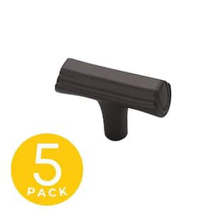 Eclipse Series 1 in. Modern Matte Grey Cabinet Knob (5-Pack)