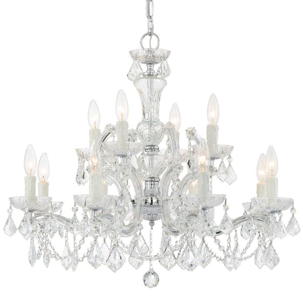 Crystorama Maria Theresa 12-Light Polished Chrome Crystal Chandelier