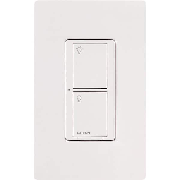 Caseta Smart Switch for All Bulb Types or Fans, 5A, Neutral Wire Required, White (PD-5ANS-WH-R)