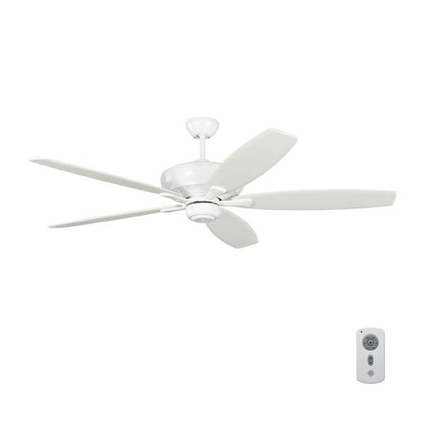 Generation Lighting Dover 60 in. Indoor Matte White Ceiling Fan with White Blades and 6-Speed Remote Control
