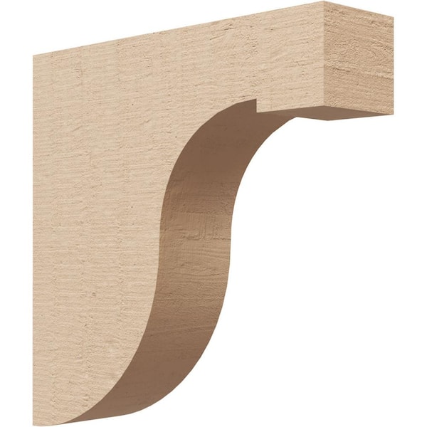 Ekena Millwork 3 in. x 12 in. x 12 in. Series 1 Thin Del Monte Rough Cedar Woodgrain Timberthane Polyurethane Corbel, Primed Tan