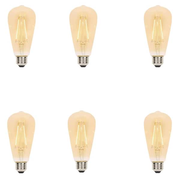 Westinghouse 25-Watt Equivalent ST20 Dimmable Filament LED Light Bulb Warm Amber (6-Pack)