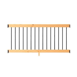 6 ft. Cedar-Tone Southern Yellow Pine Rail Kit with Aluminum Square Balusters