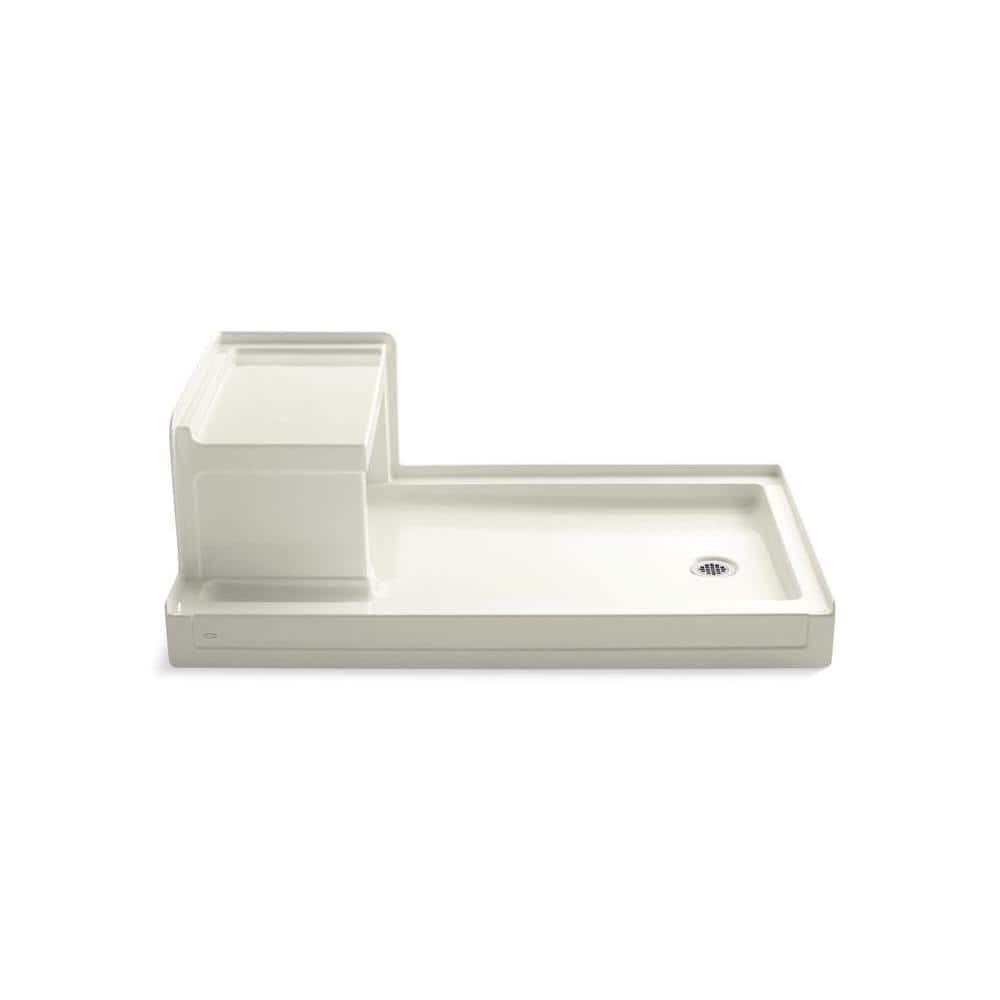 KOHLER Tresham 60 in. x 36 in. Single Threshold Shower Base in Biscuit