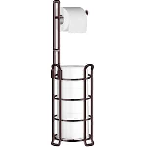 Toilet Paper Holder Toilet Paper Stand and Dispenser for 3 Spare Rolls Metal Wire Free-Standing in Bronze