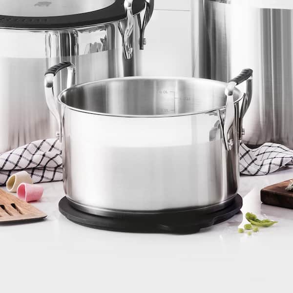 Smart by MasterPRO - 3.6 Qt Nesting Stainless Steel Stock Pot with Fla