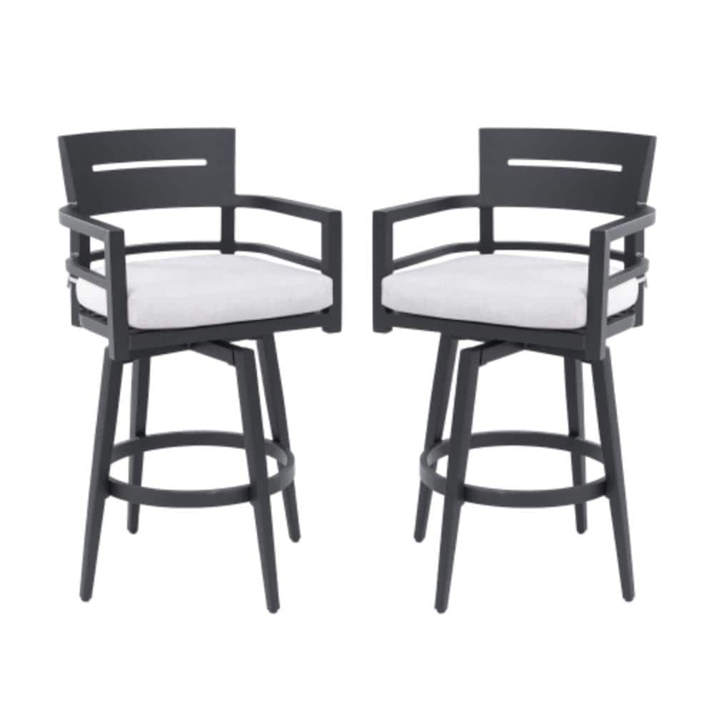 Swivel Aluminum Outdoor Bar Stools with Beige Cushions ((2-Pack) price history on PriceWatchPro