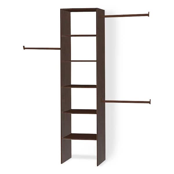 Hampton Bay 14.5 in. D x 25 in. W x 82.5 in. H Mocha Custom Wood Closet System Organizer