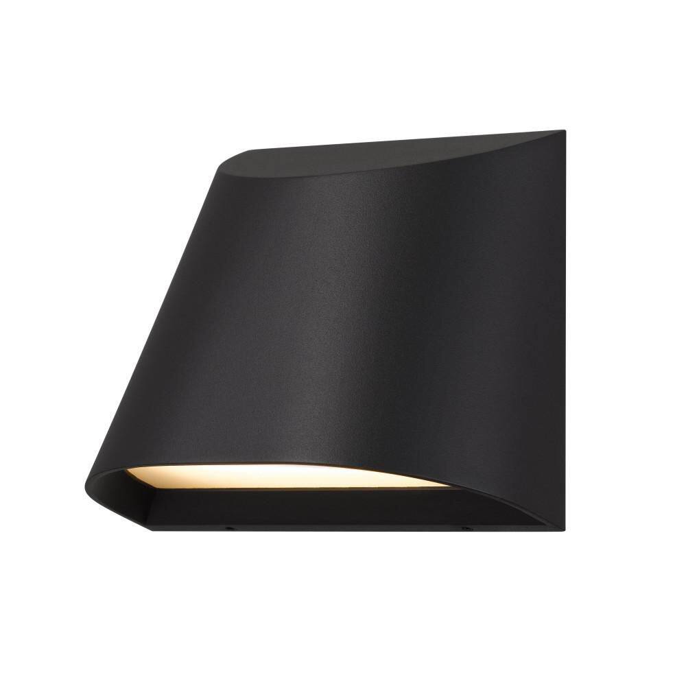 5.5 in. Black LED Wall Sconce, 1 Light 12W 3 Color Dimmable with Sand Blast Glass Diffuser for Garage Porch Shed price history on PriceWatchPro