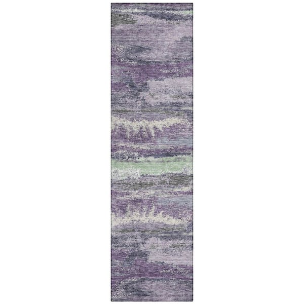 Chantille Machine Washable Indoor/Outdoor Abstract ACN942 Purple 2 ft. 3 in. x 7 ft. 6 in. Area Rug